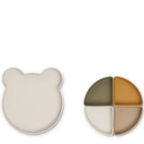 Liewood Arne Silicone Divider Plate Mr Bear Sandy Multi Mix