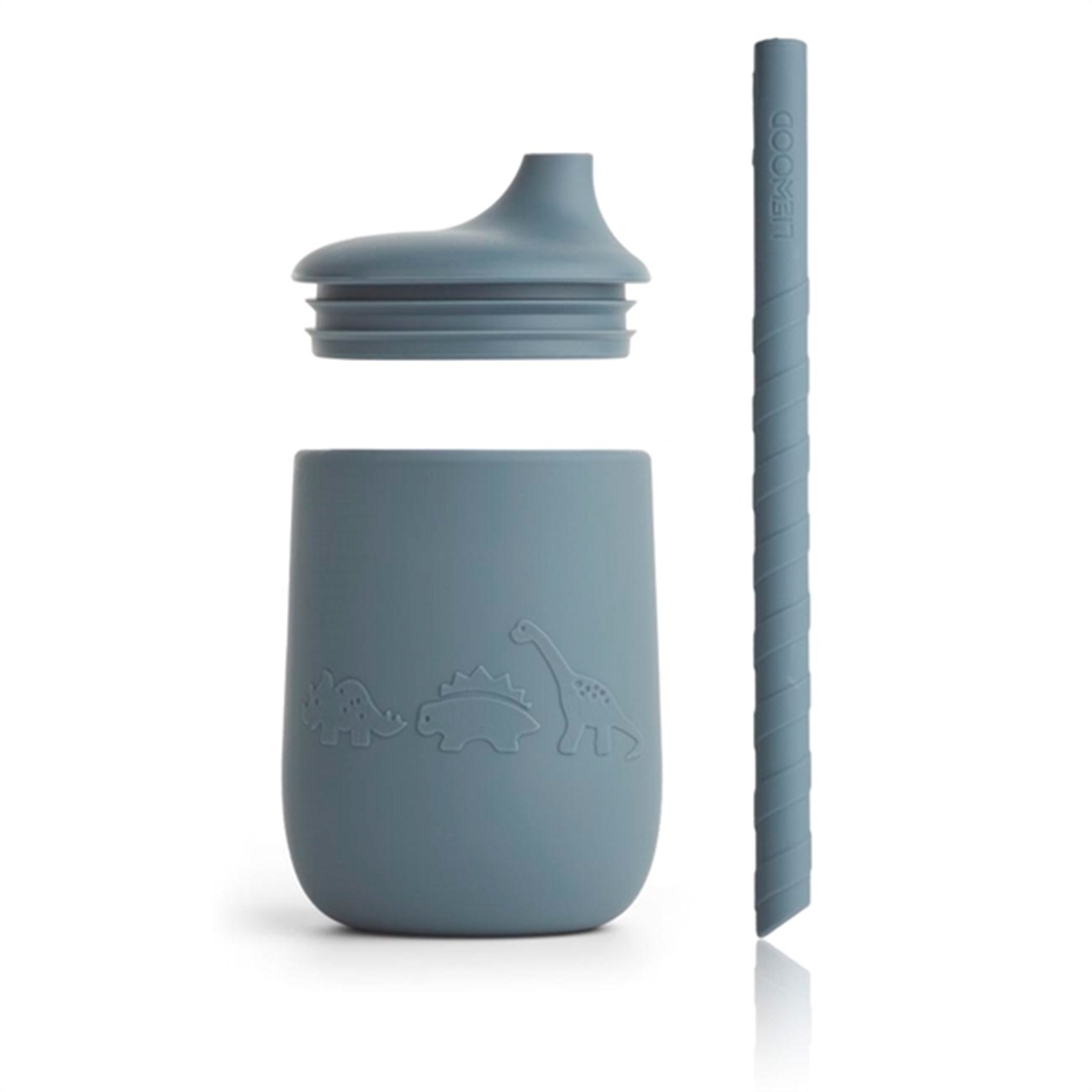 ​​​​​​​Liewood Ellis Silicone Sippy Cup Dino Whale Blue 2