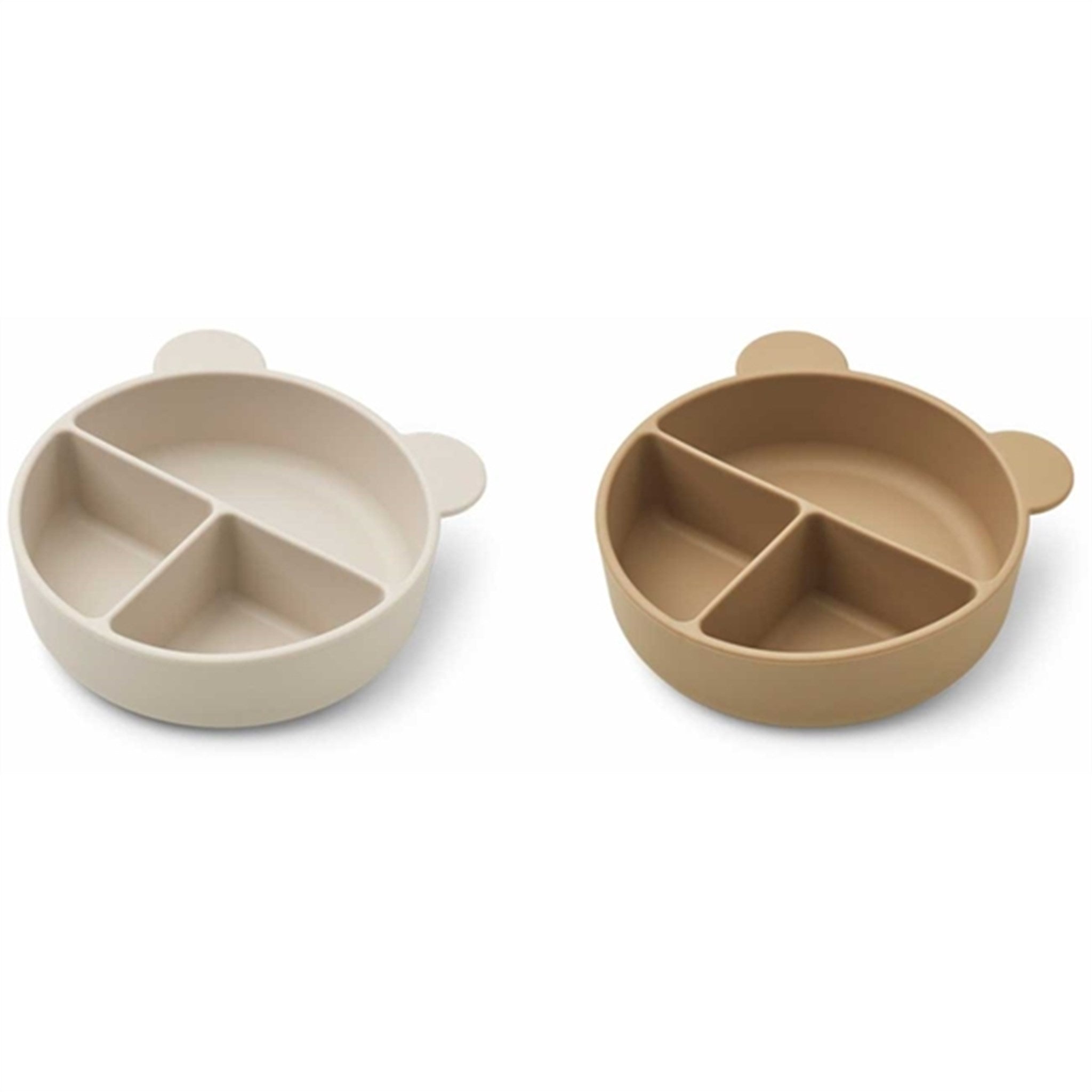 Liewood Conny Silicone Divider Bowls 2-pack Sandy/Oat Mix