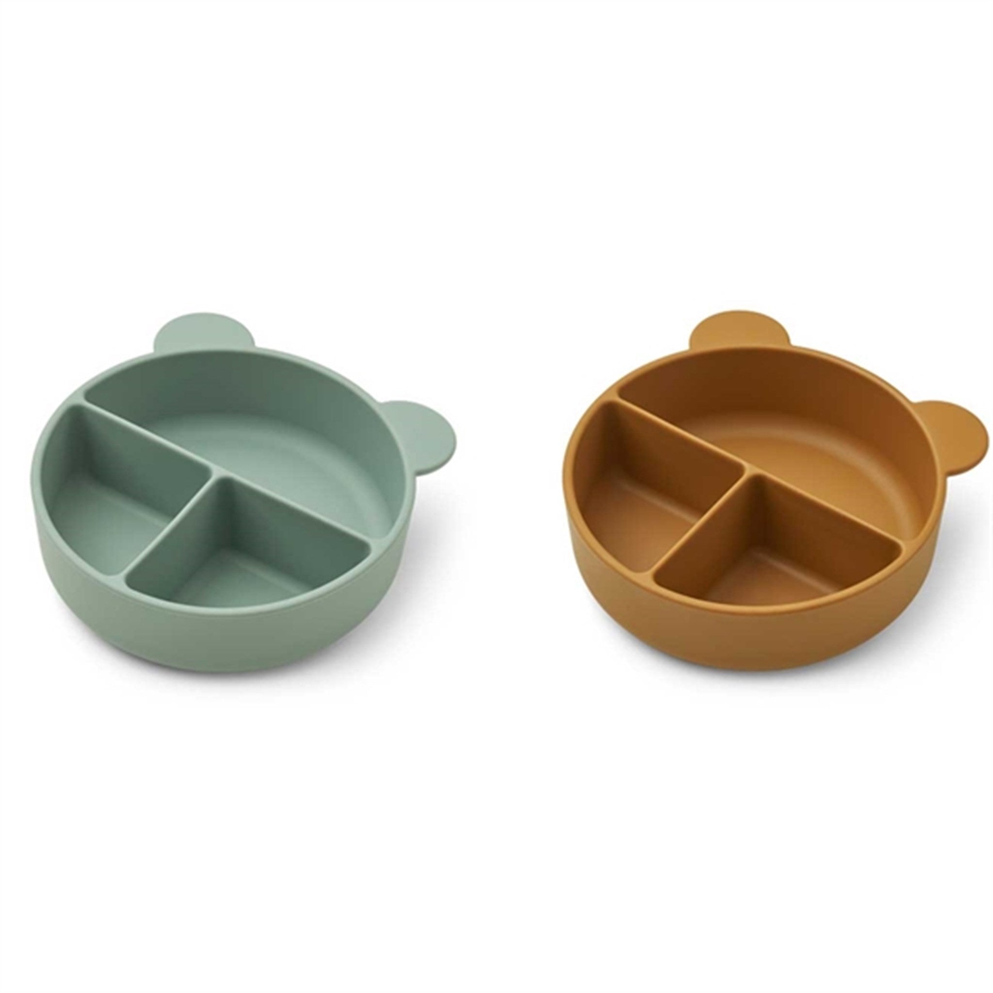 Liewood Conny Silicone Divider Bowls 2-pack Peppermint Golden Caramel Mix