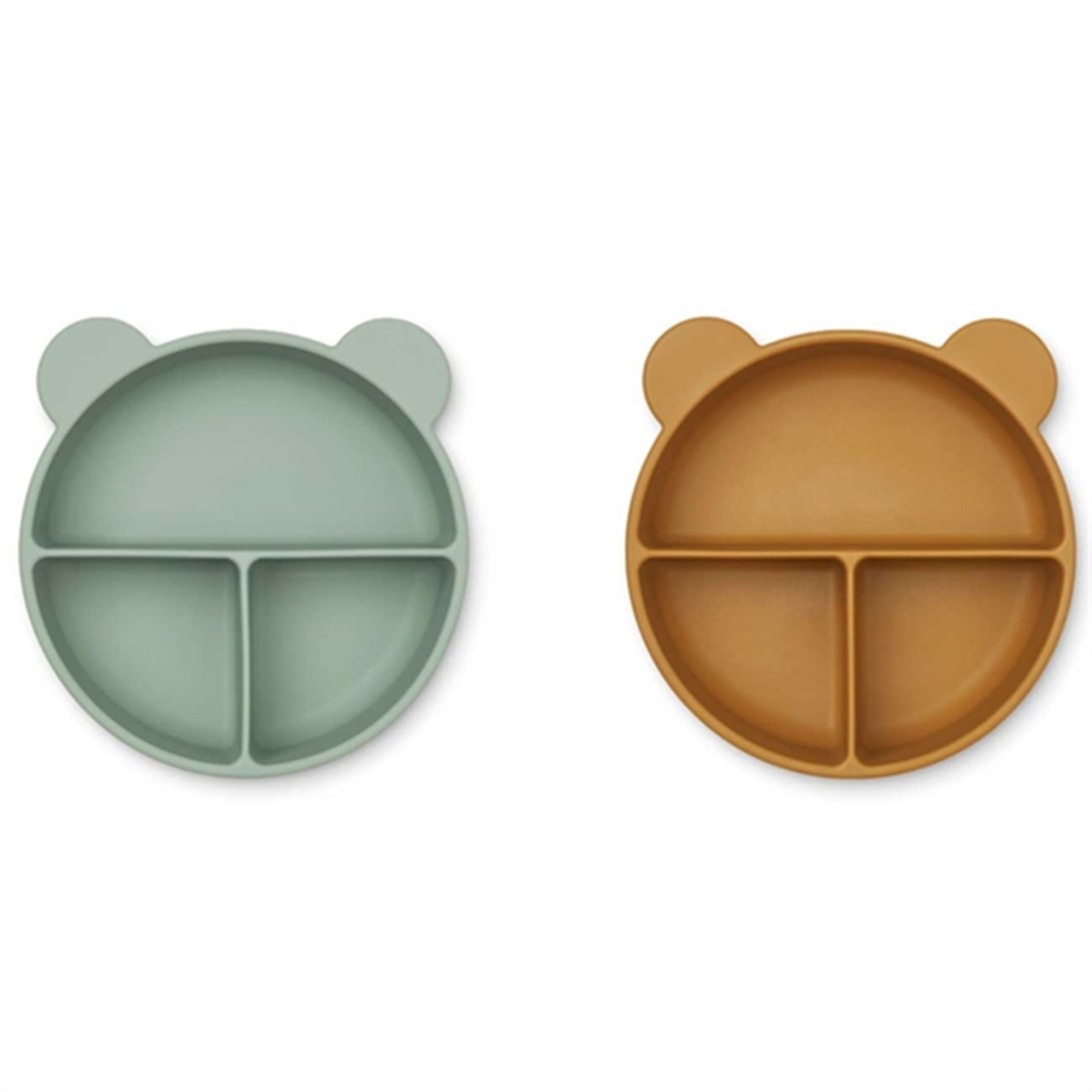 Liewood Conny Silicone Divider Bowl 2-pack Peppermint Golden Caramel Mix