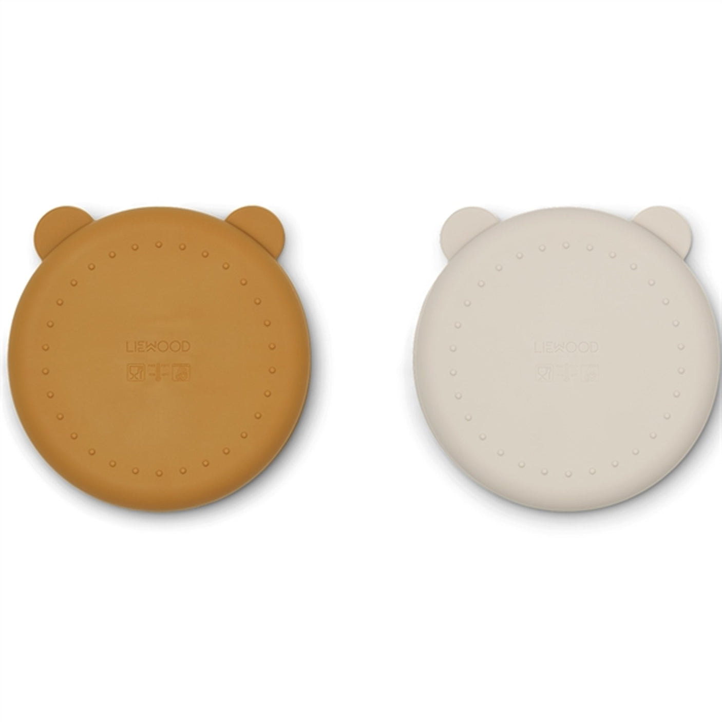 Liewood Merrick Divider Plate 2-Pack Golden Caramel/Sandy Mix