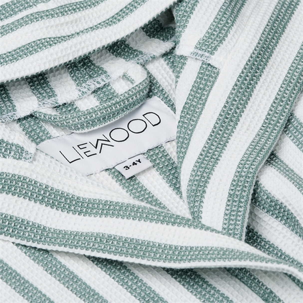 Liewood Gray Bathrobe YD Stripe Peppermint/White