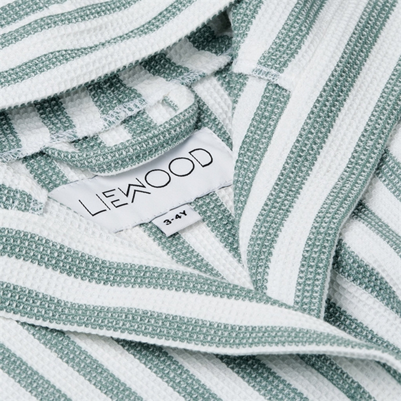 Liewood Gray Bathrobe YD Stripe Peppermint/White