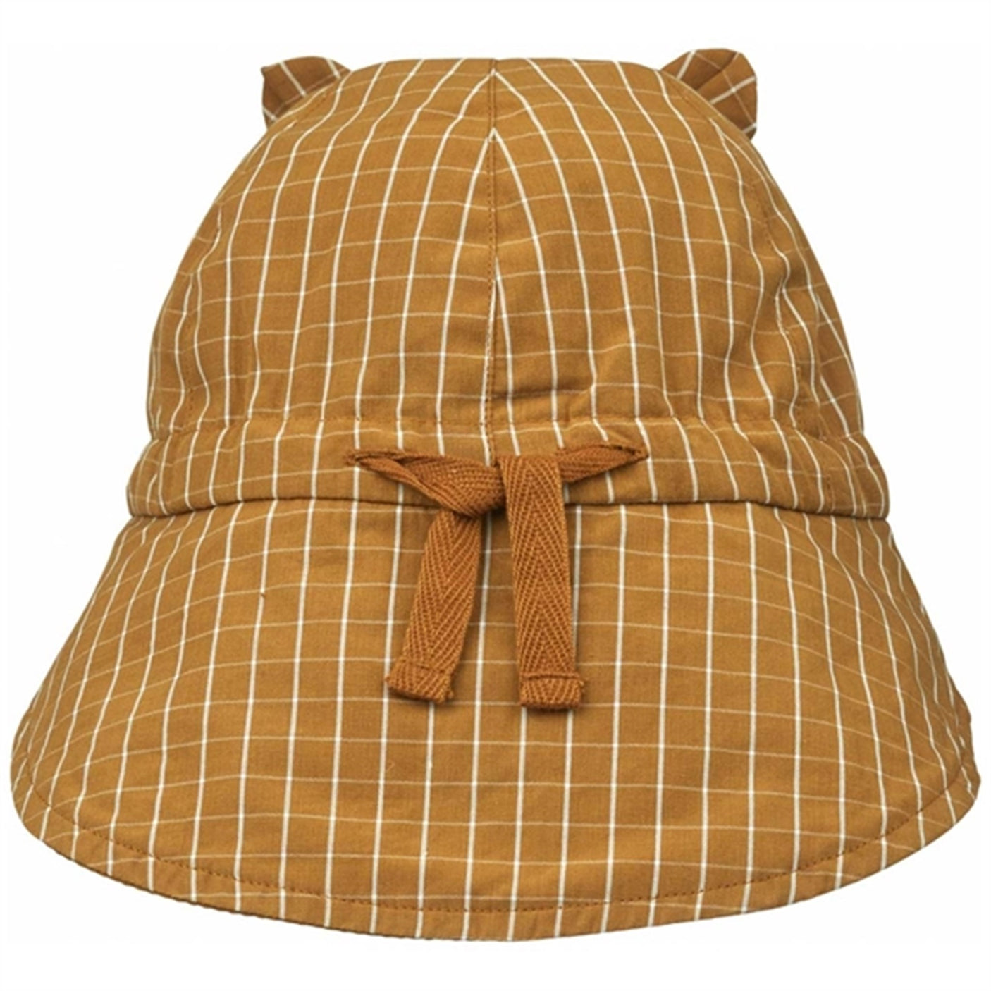 Liewood Gorm Reversible Seersucker Sun Hat Golden Caramel/White
