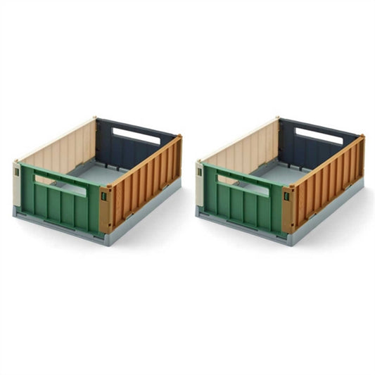 Liewood Weston Storage Box S Sea Blue Mix 2-Pack
