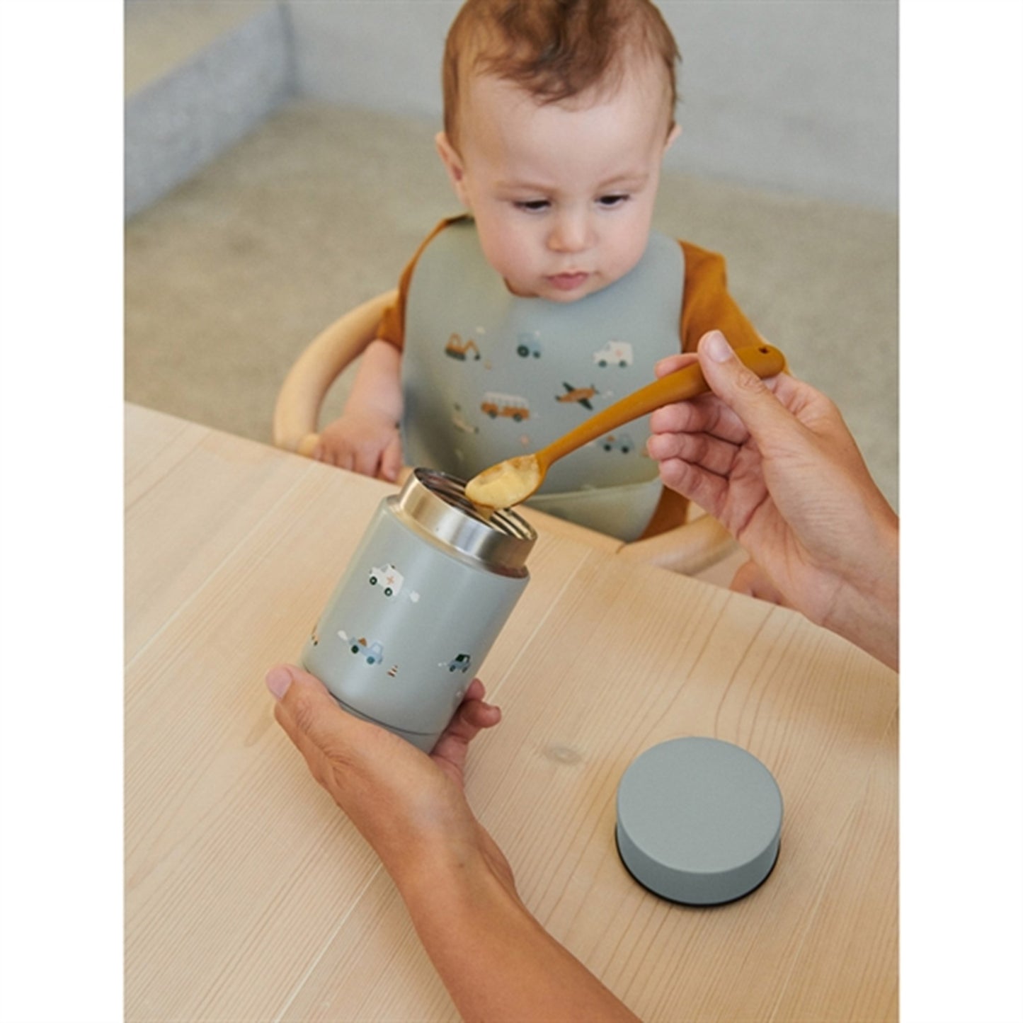 Liewood Bernard Food Jar 500ml Vehicles Dove Blue Mix