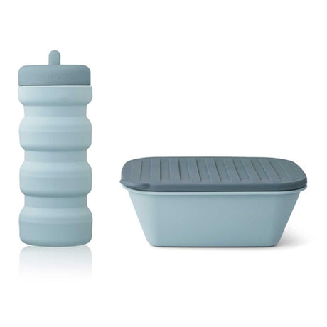Liewood Jose Madkassesæt Med Drikkedunk Sea Blue/Whale Blue Mix