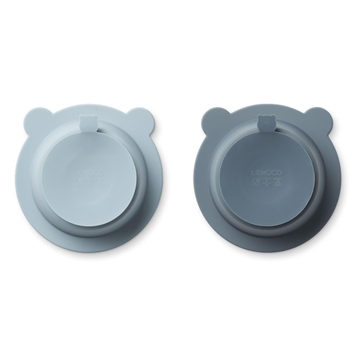 Liewood Peony Suction Bowl 2-pack Sea Blue/Whale Blue mix