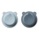 Liewood Peony Suction Bowl 2-pack Sea Blue/Whale Blue mix