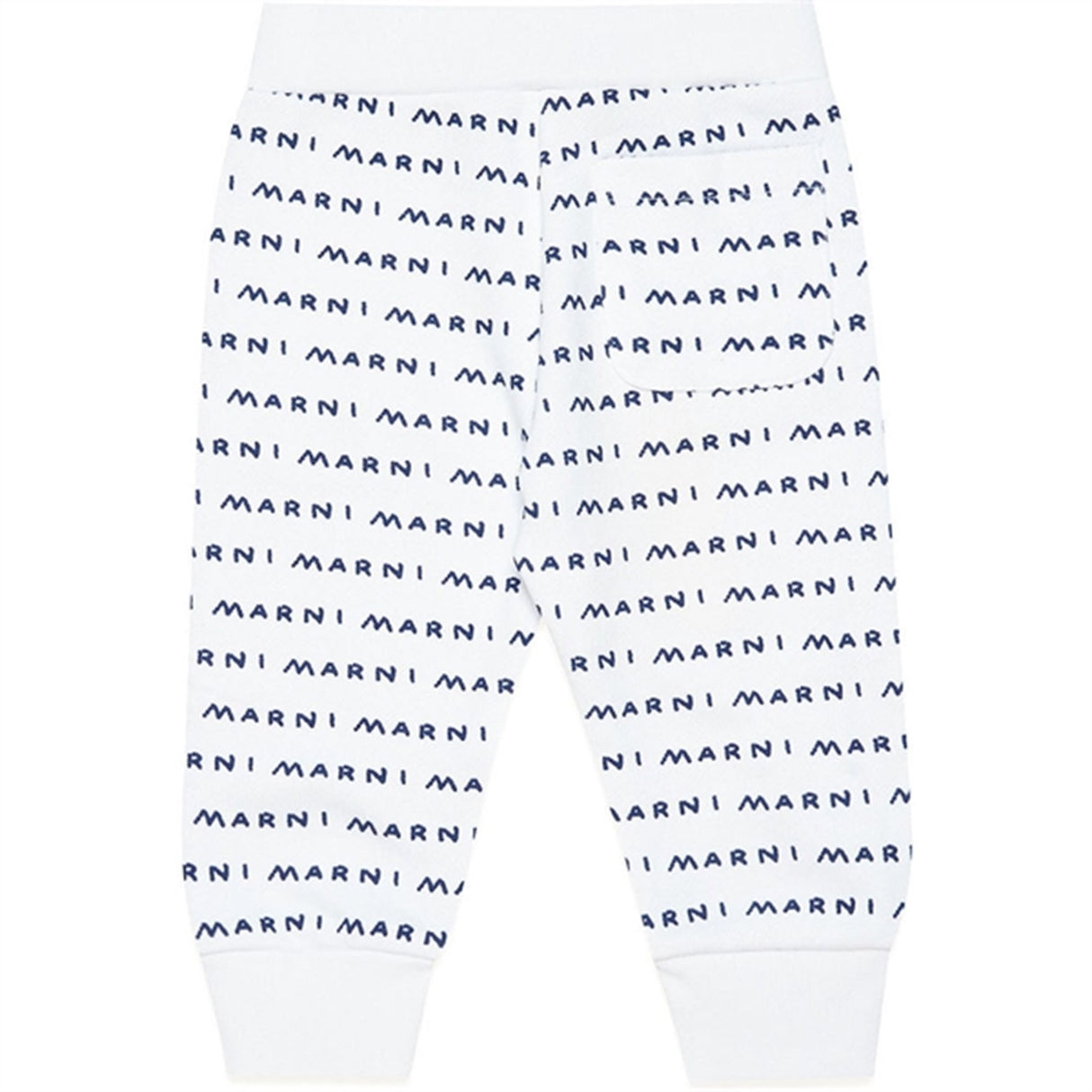 Marni White Blue Logo Sweatpants