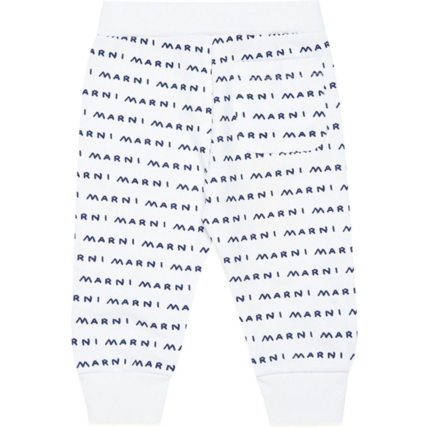 Marni White Blue Logo Sweatpants