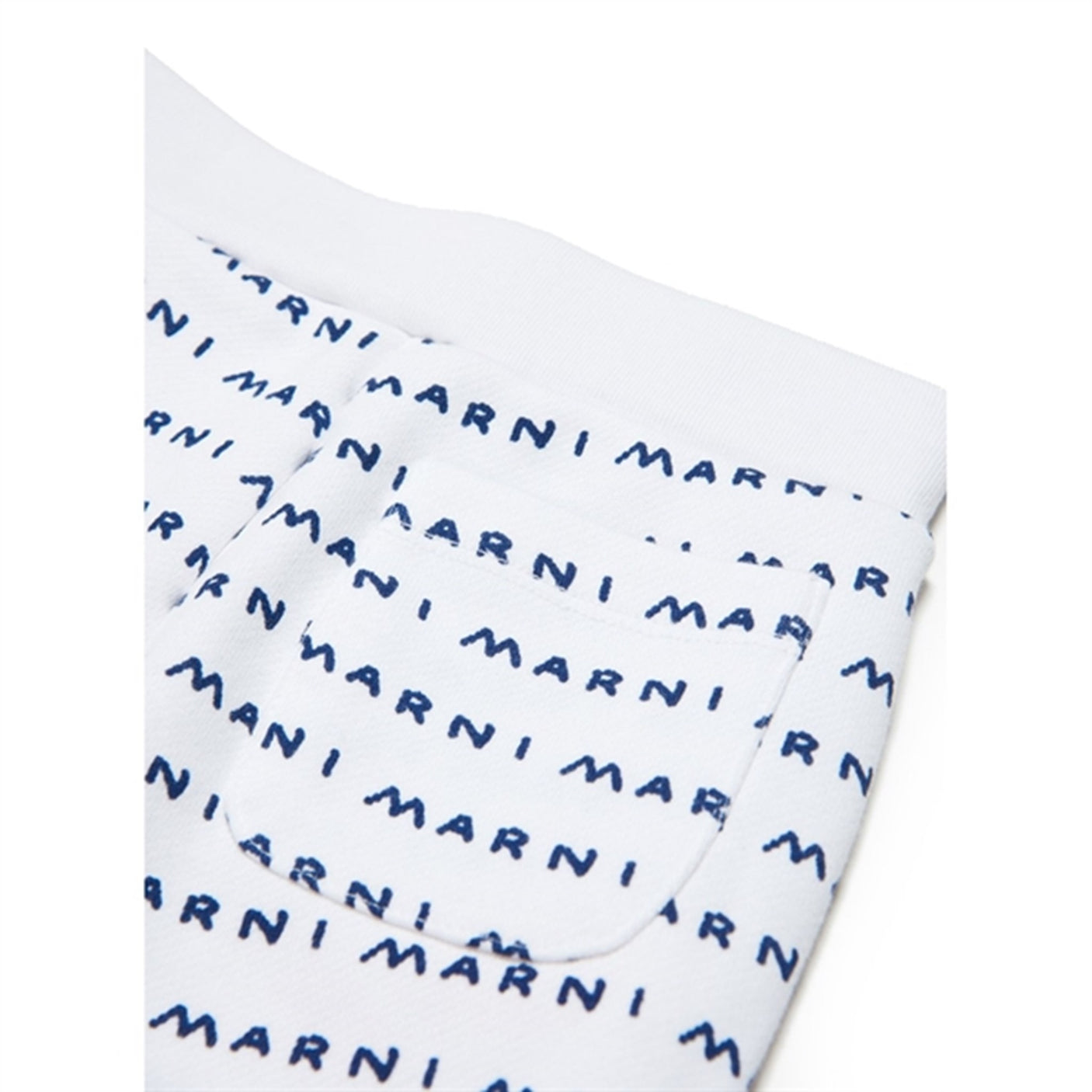 Marni White Blue Logo Sweatpants