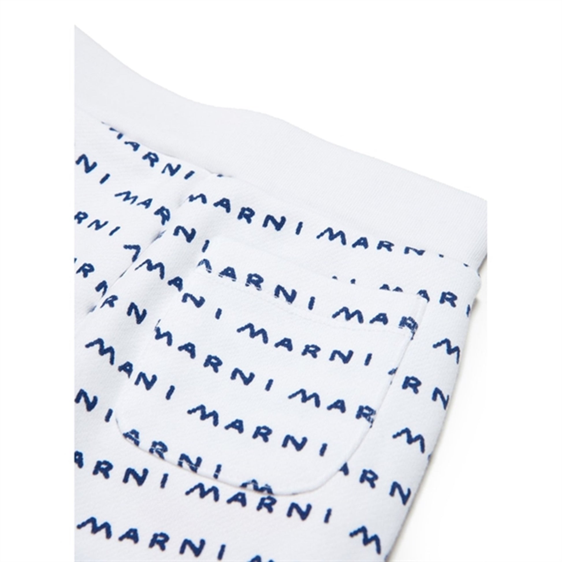 Marni White Blue Logo Sweatpants