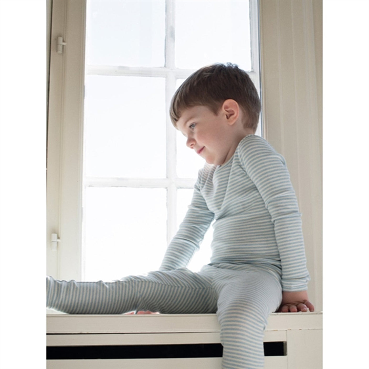 Serendipity Aqua/Ecru Stripe Leggings