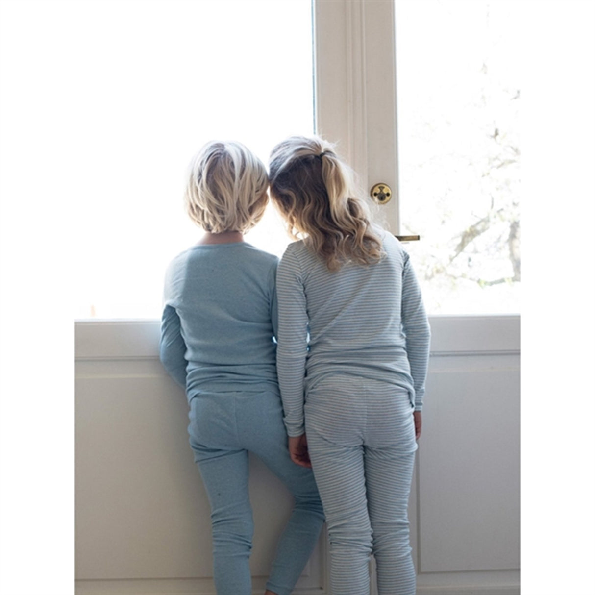 Serendipity Aqua/Ecru Stripe Leggings