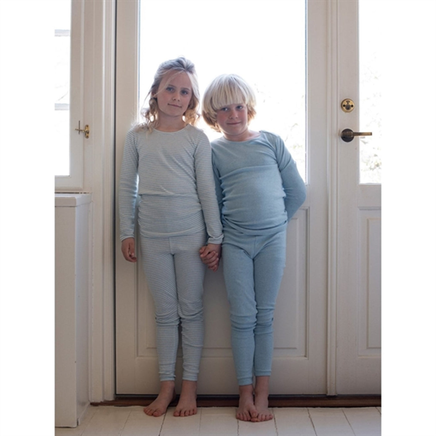 Serendipity Aqua/Ecru Stripe Leggings