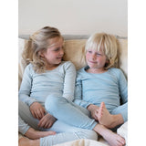 Serendipity Aqua/Ecru Stripe Slim Blouse