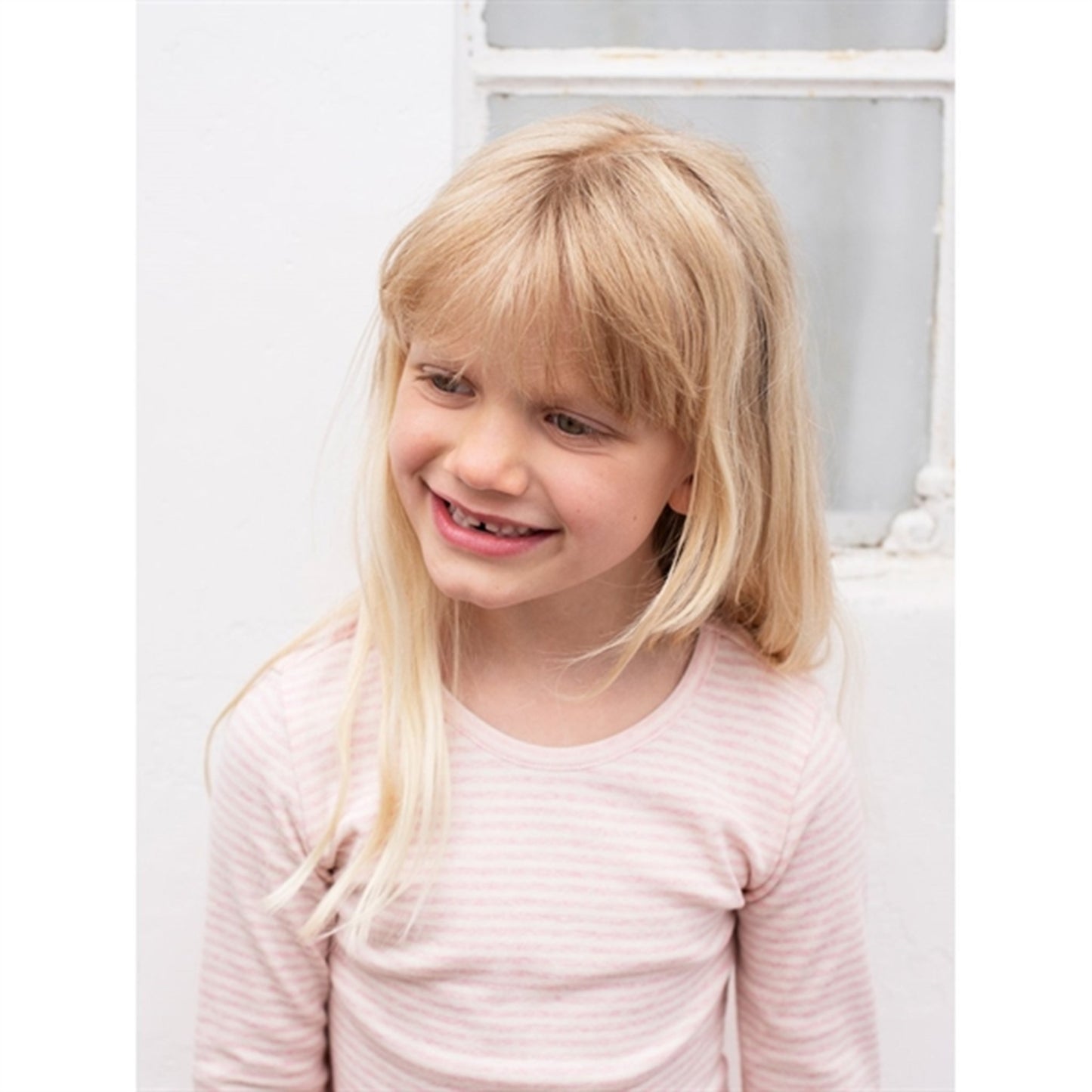 Serendipity Rosebud/Offwhite Slim Blouse Stripe