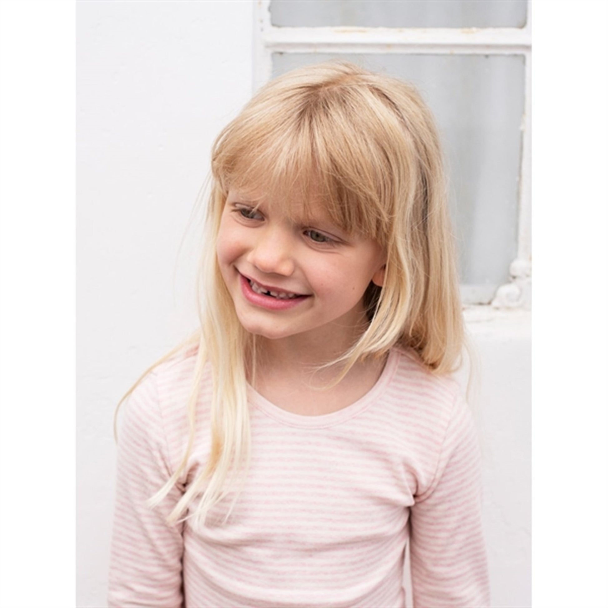 Serendipity Rosebud/Offwhite Slim Blouse Stripe