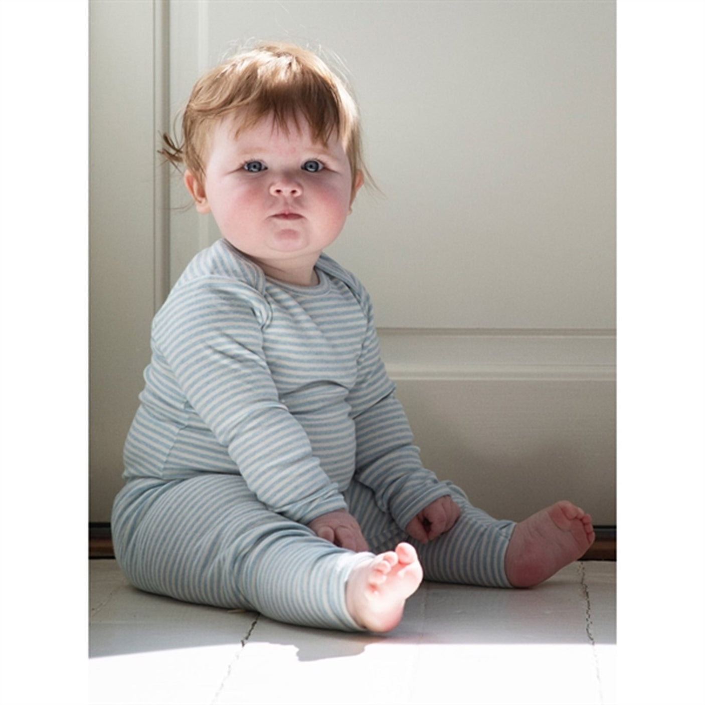 Serendipity Aqua/Ecru Stripe Leggings Baby