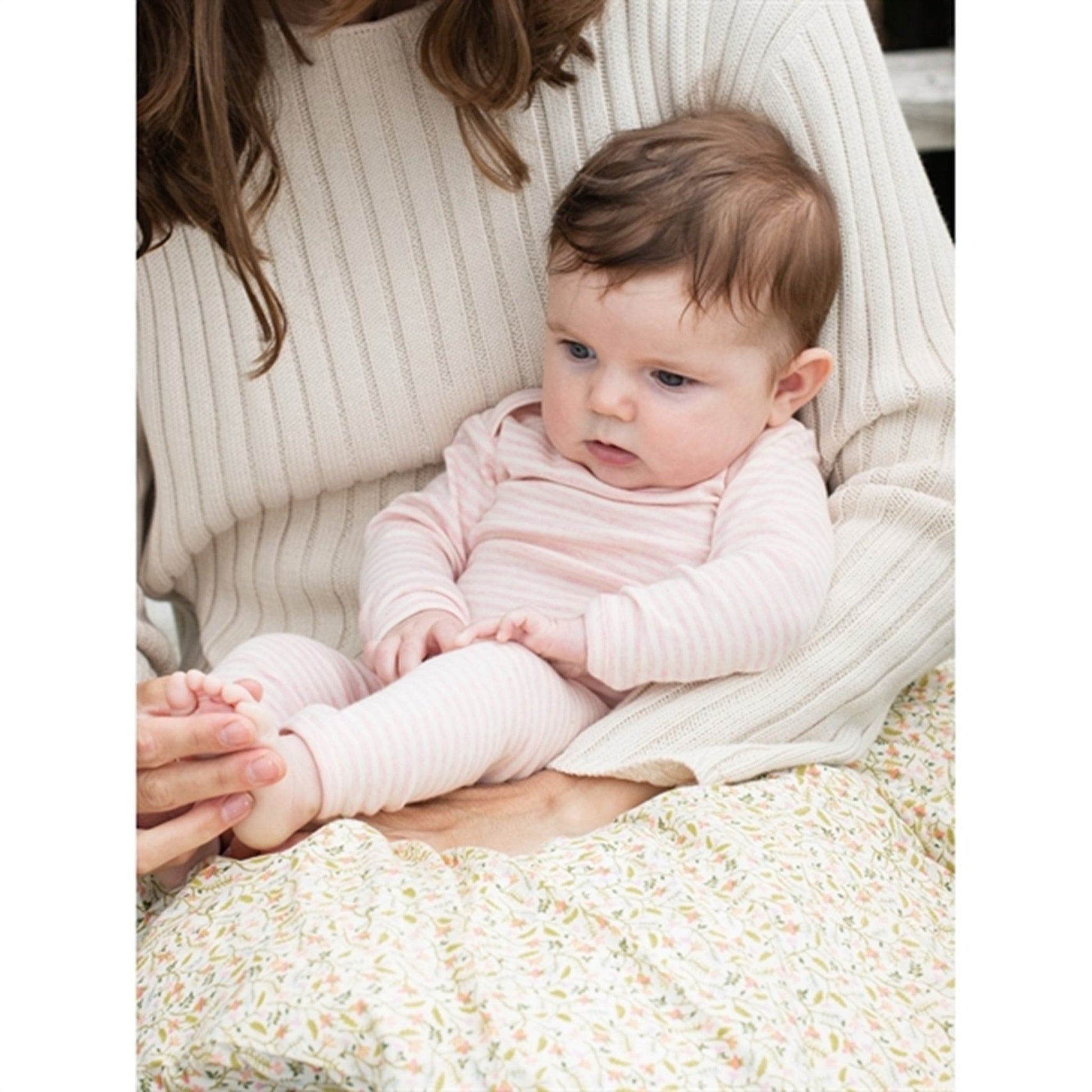 Serendipity Rosebud/Offwhite Baby Leggings Stripe