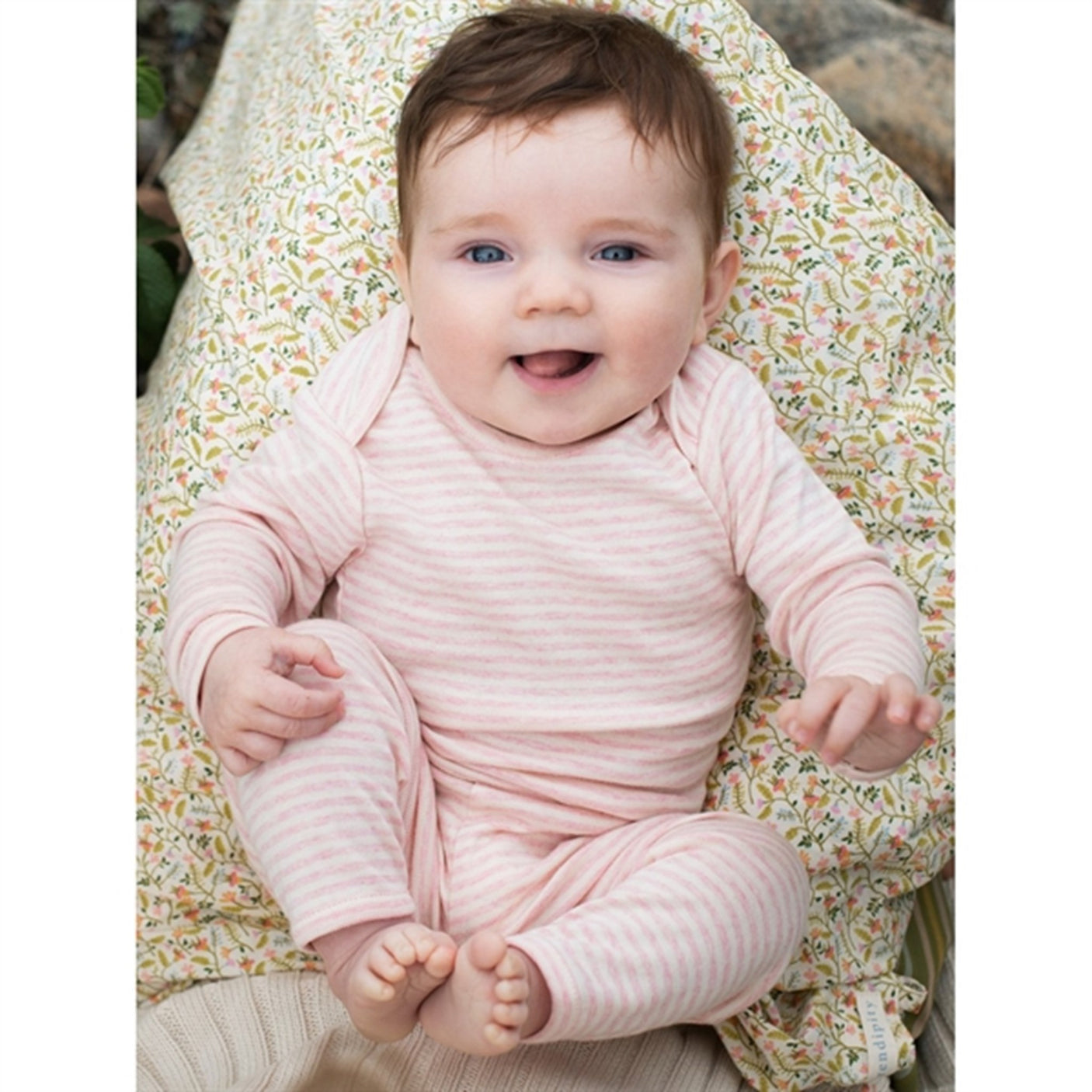 Serendipity Rosebud/Offwhite Baby Leggings Stripe