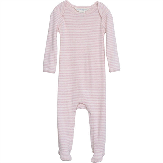 Serendipity Rosebud/Offwhite Baby Onesie Stripe