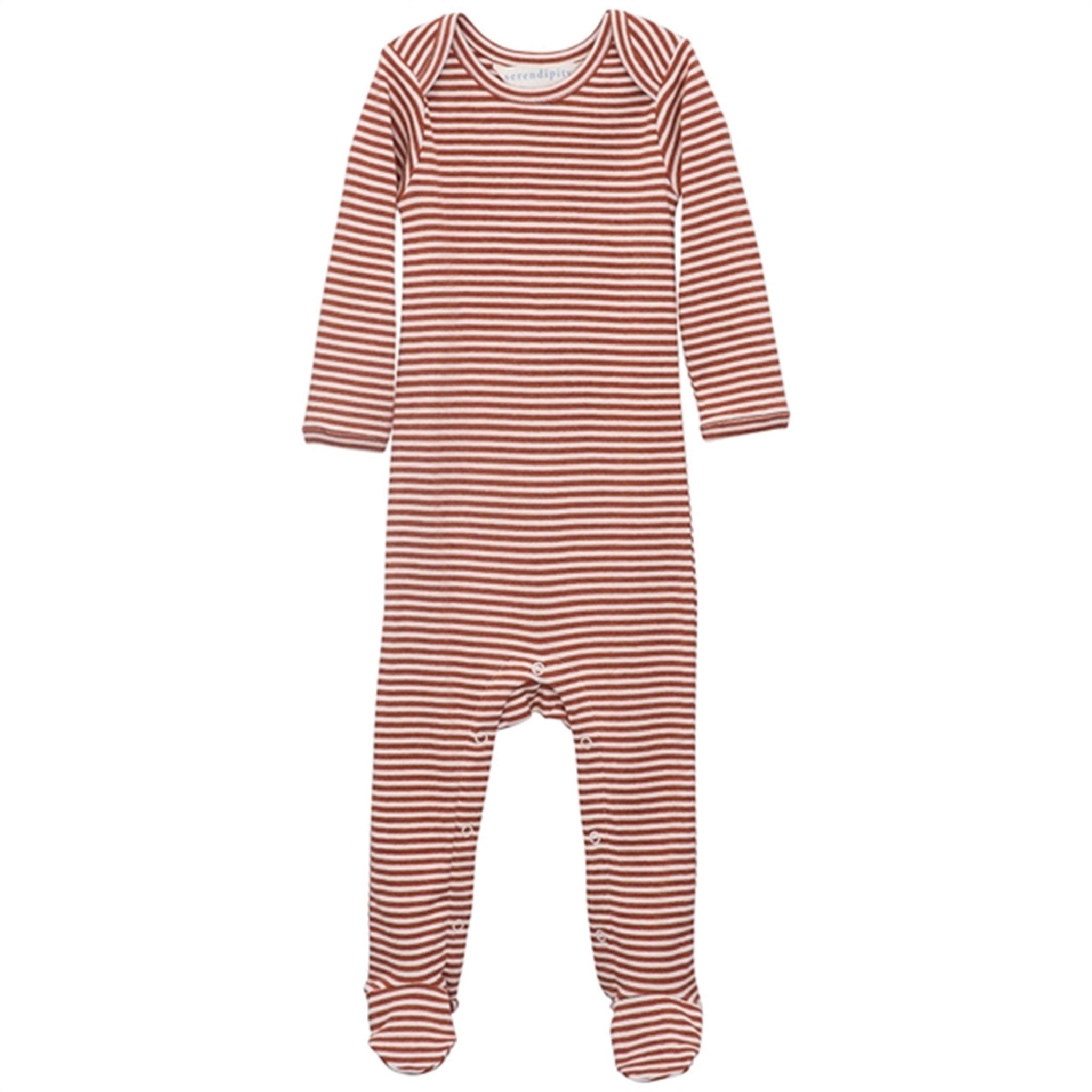 Serendipity Rust/Offwhite Baby Stripe Rib Body Suit