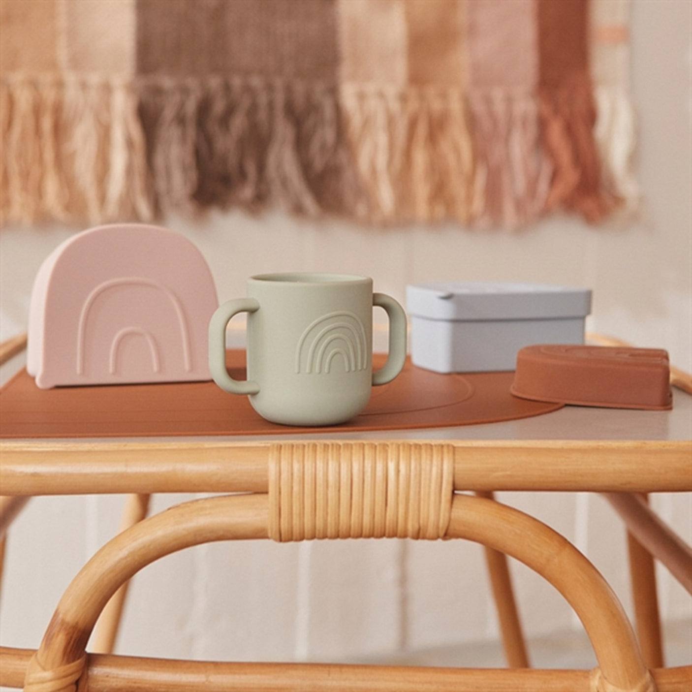 OYOY Rainbow Snack Bowl Dusty Blue