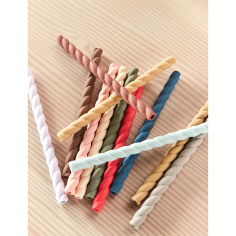 OYOY Mellow Silicone Straw 6-Pack Cherry Red / Vanilla