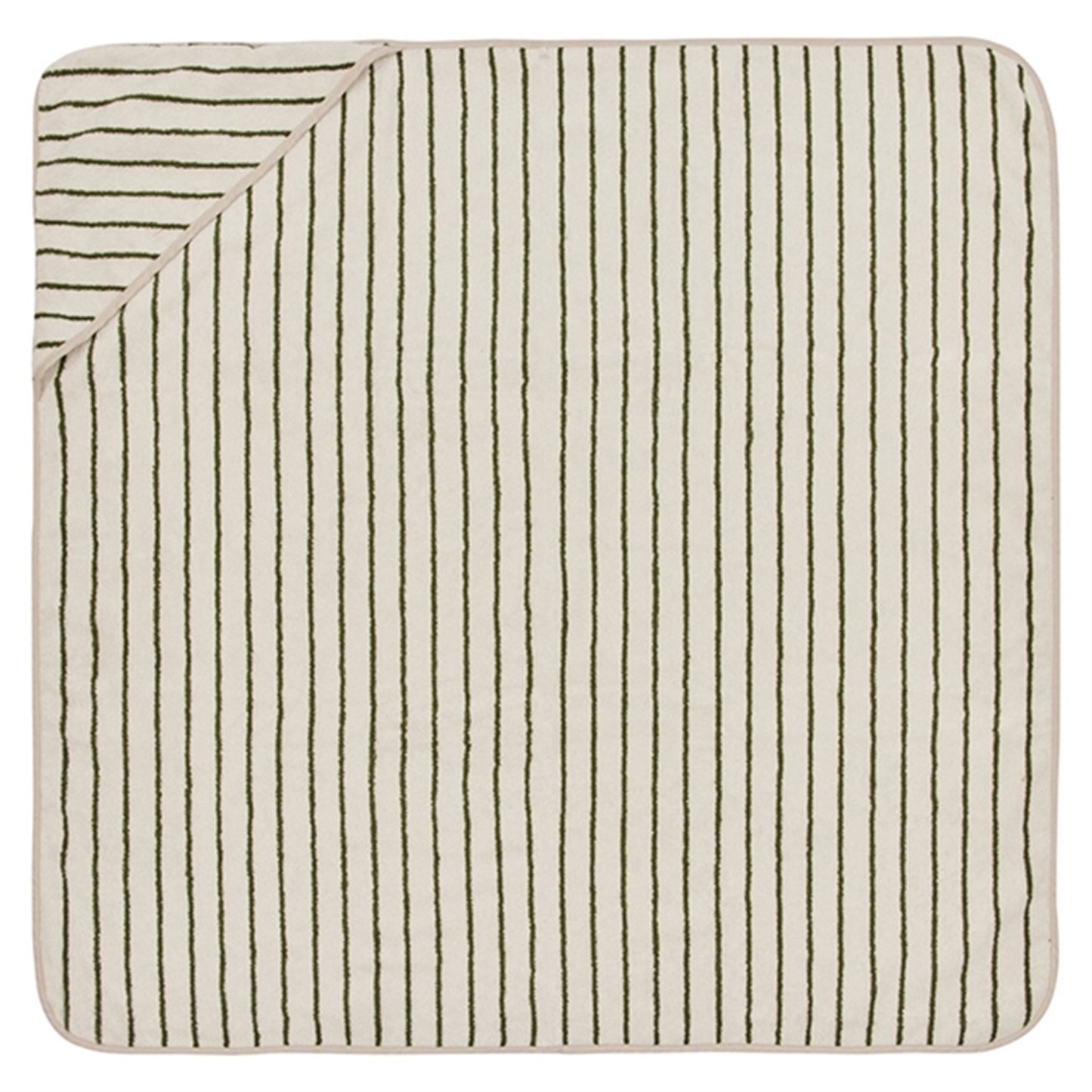 OYOY Raita Hooded Towel Green / Offwhite