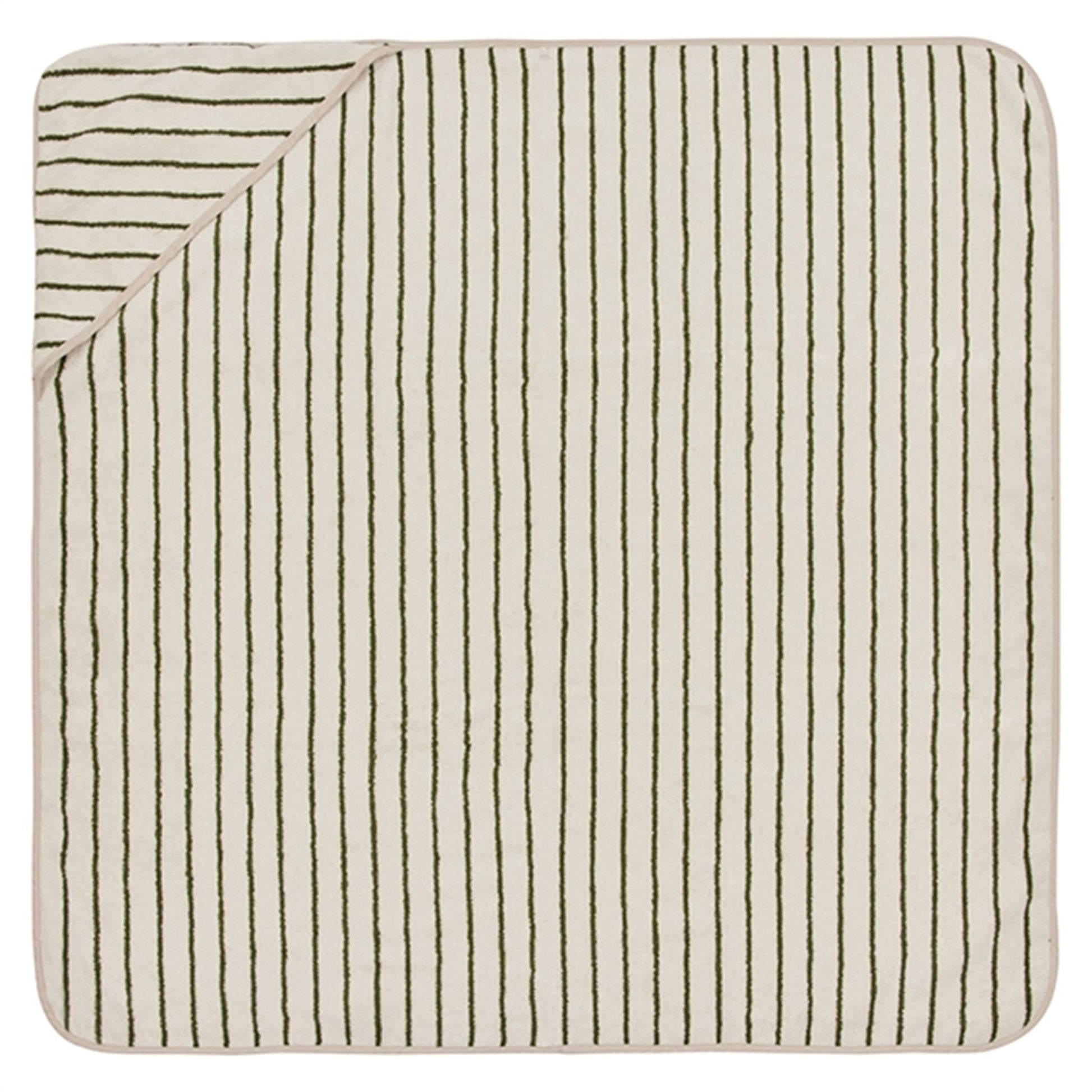 OYOY Raita Hooded Towel Green / Offwhite