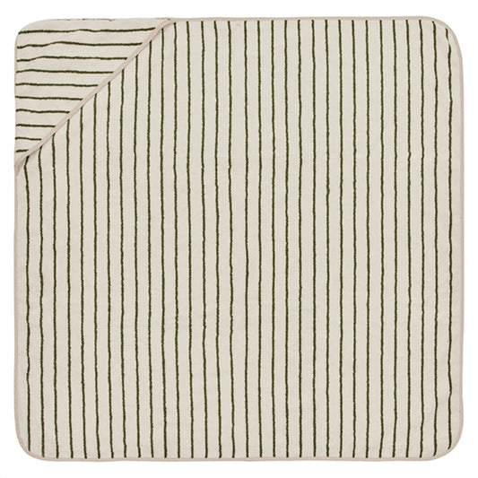 OYOY Raita Hooded Towel Green / Offwhite