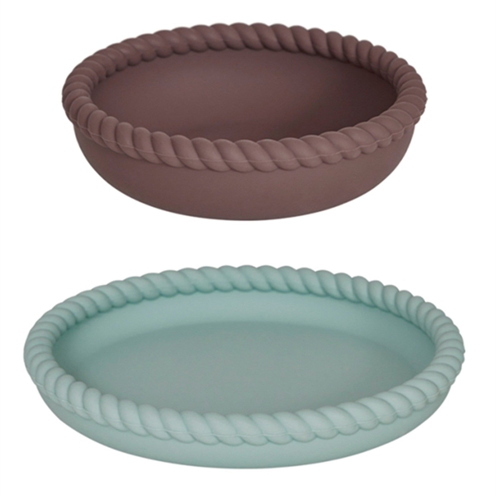 OYOY Mellow Plate And Bowl Pale Mint/Choko