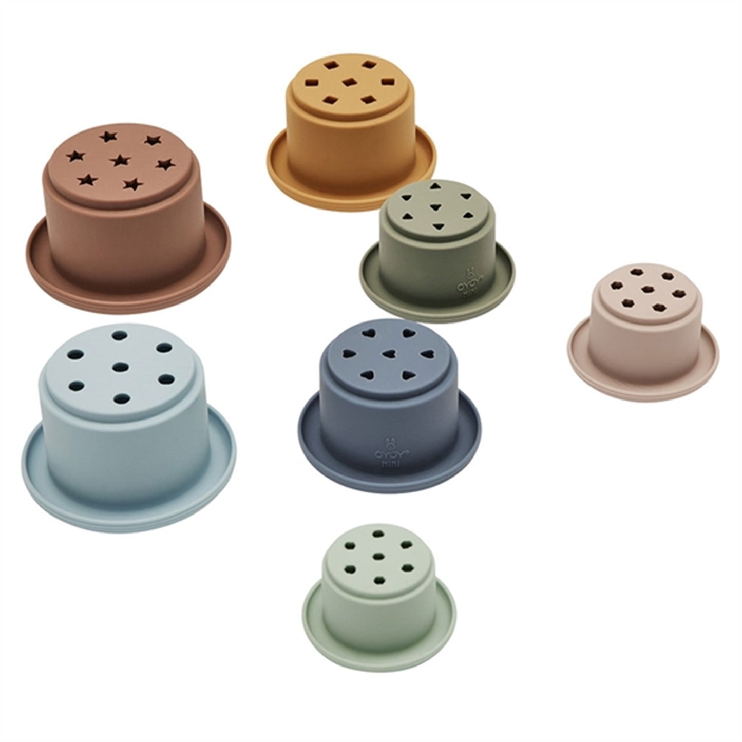 OYOY Tawa Silicone Stacking Cups Caramel / Blue