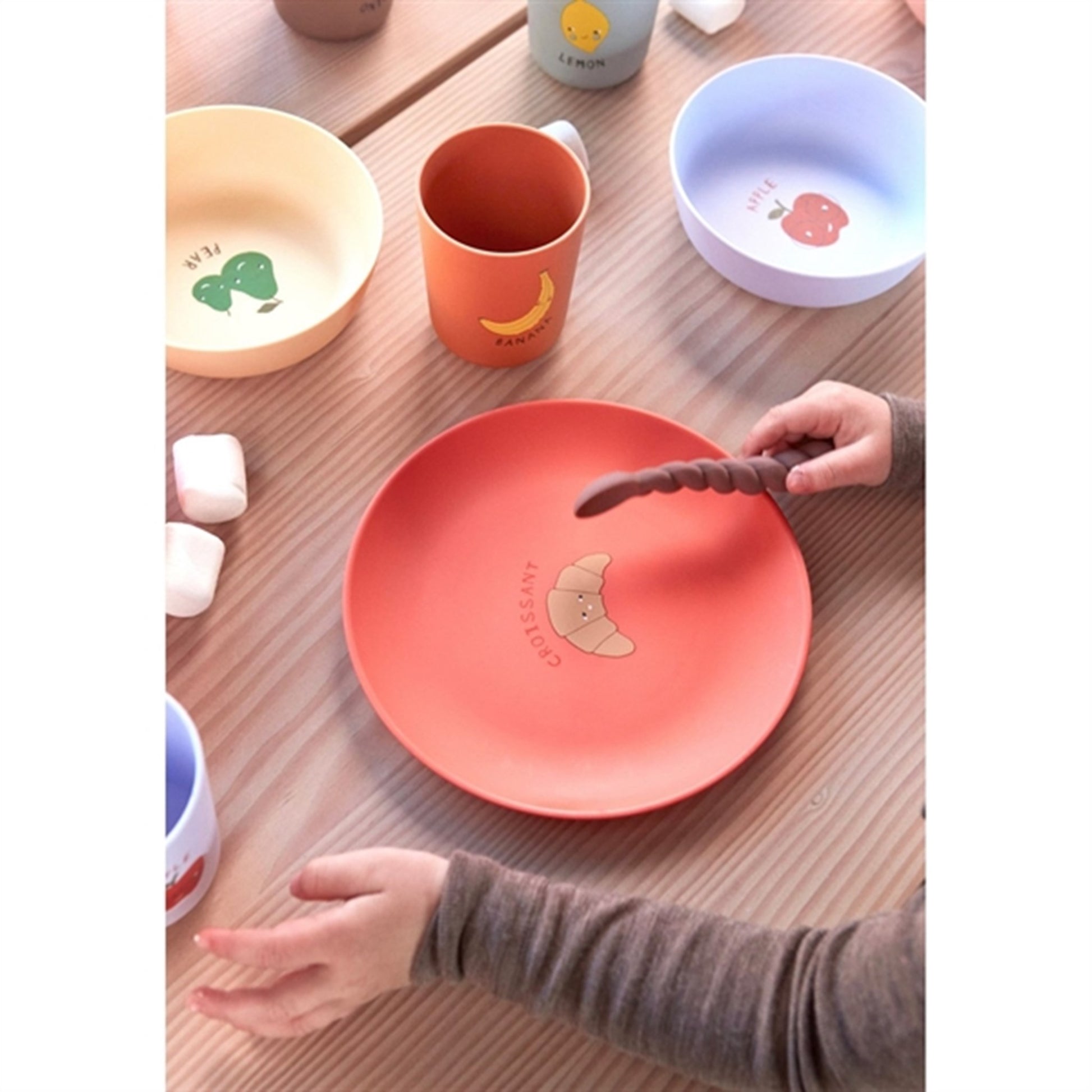 OYOY Yummy Bowl 2-pack Ice Blue / Apricot 2