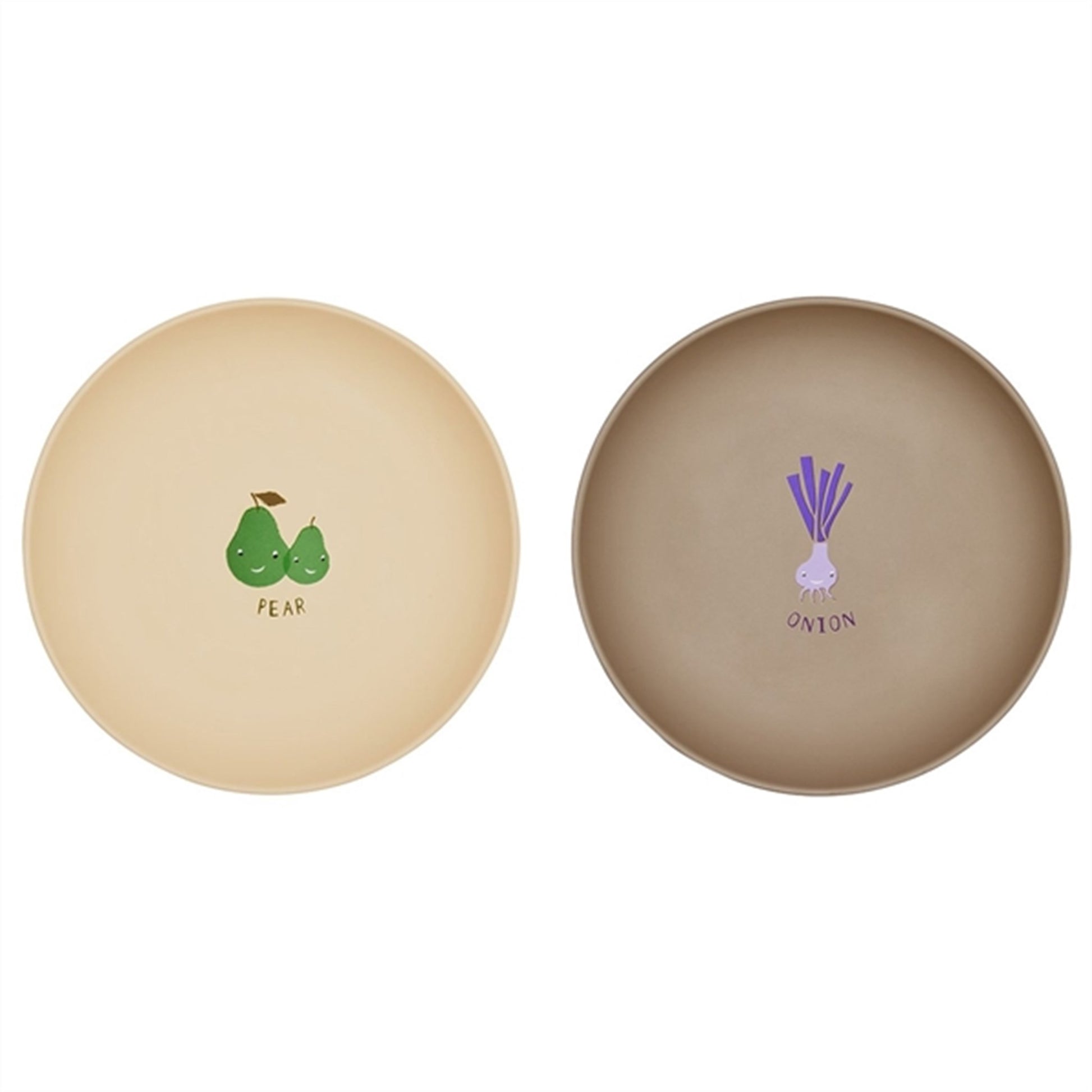 OYOY Yummy Plate 2-pack Beige / Brown