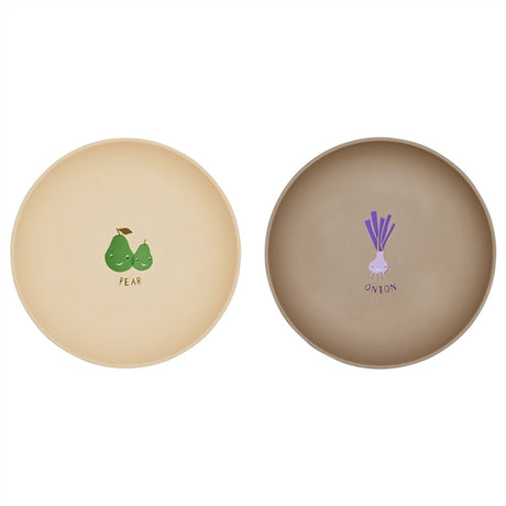 OYOY Yummy Plate 2-pack Beige / Brown