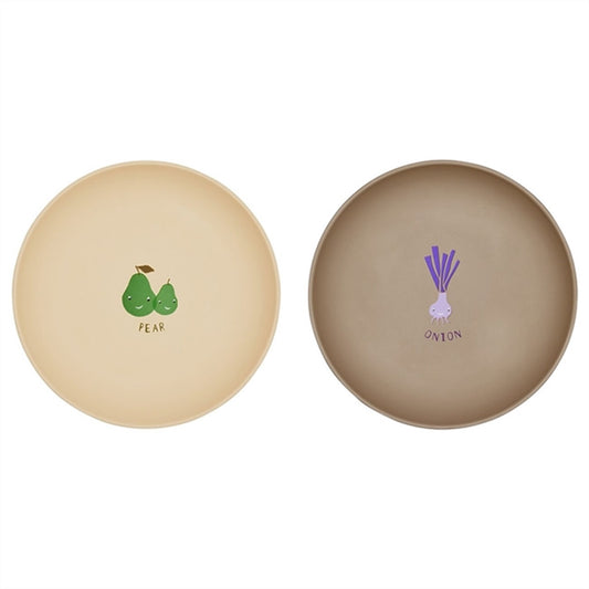 OYOY Yummy Plate 2-pack Beige / Brown