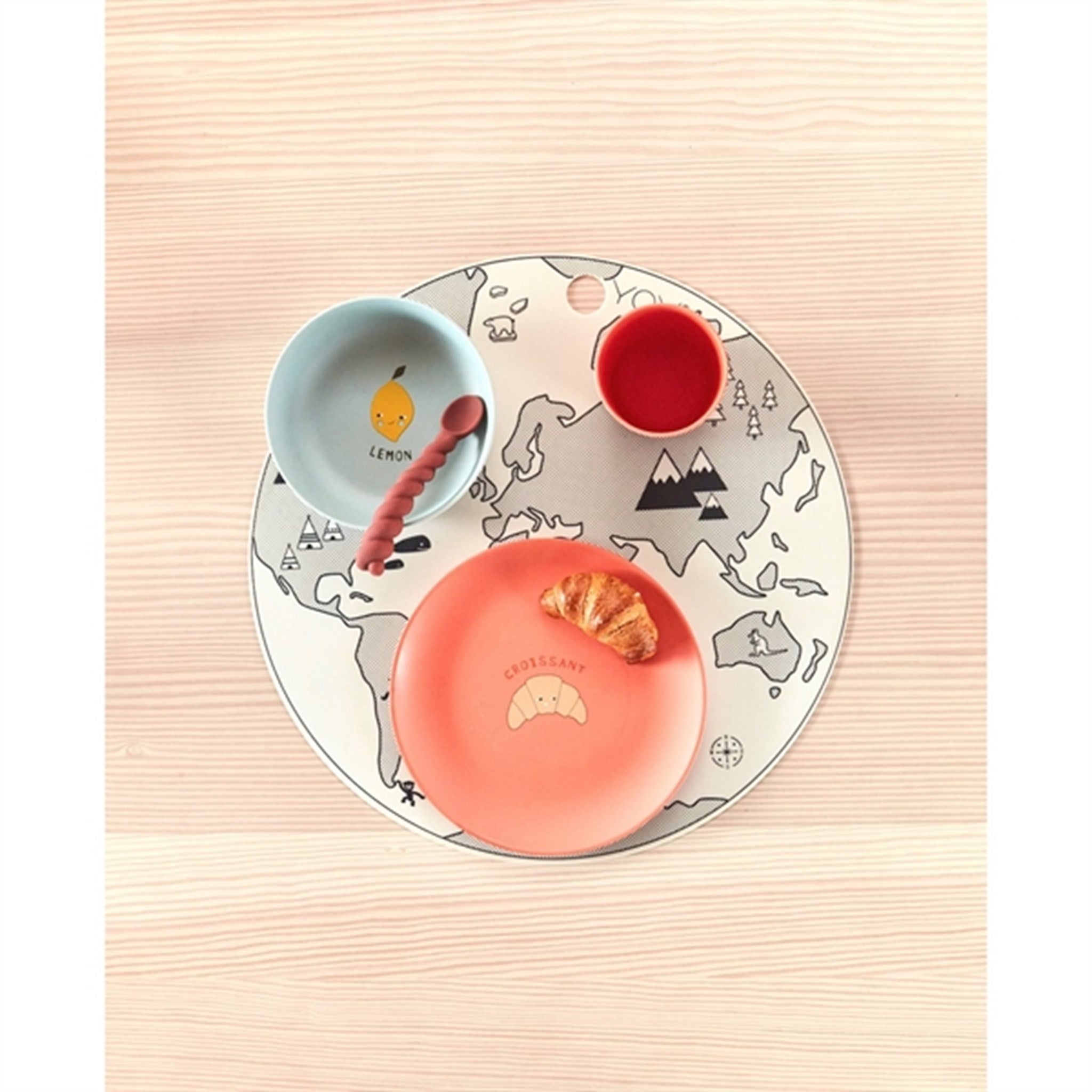 OYOY Yummy Plate 2-pack Ice Blue / Apricot 3
