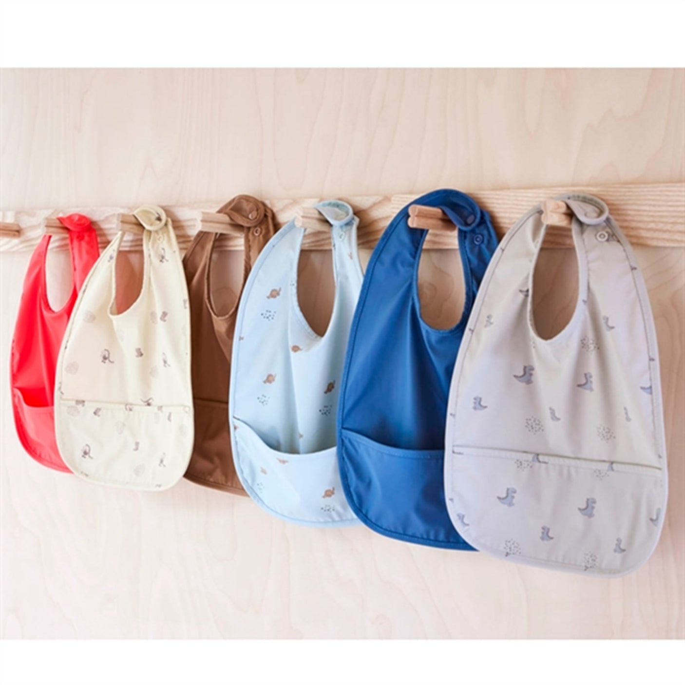 OYOY Bib Dino Blue/Clay