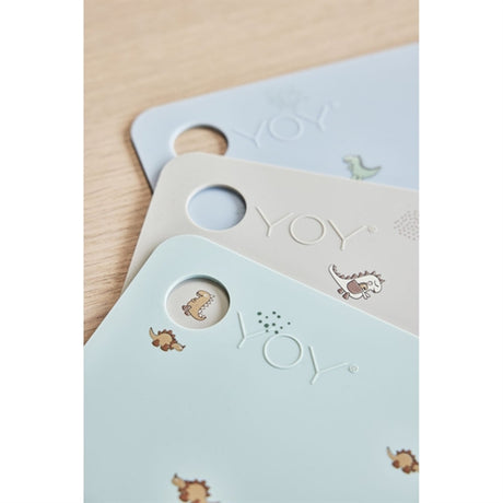 OYOY Placemat Theo Dino Pale Blue