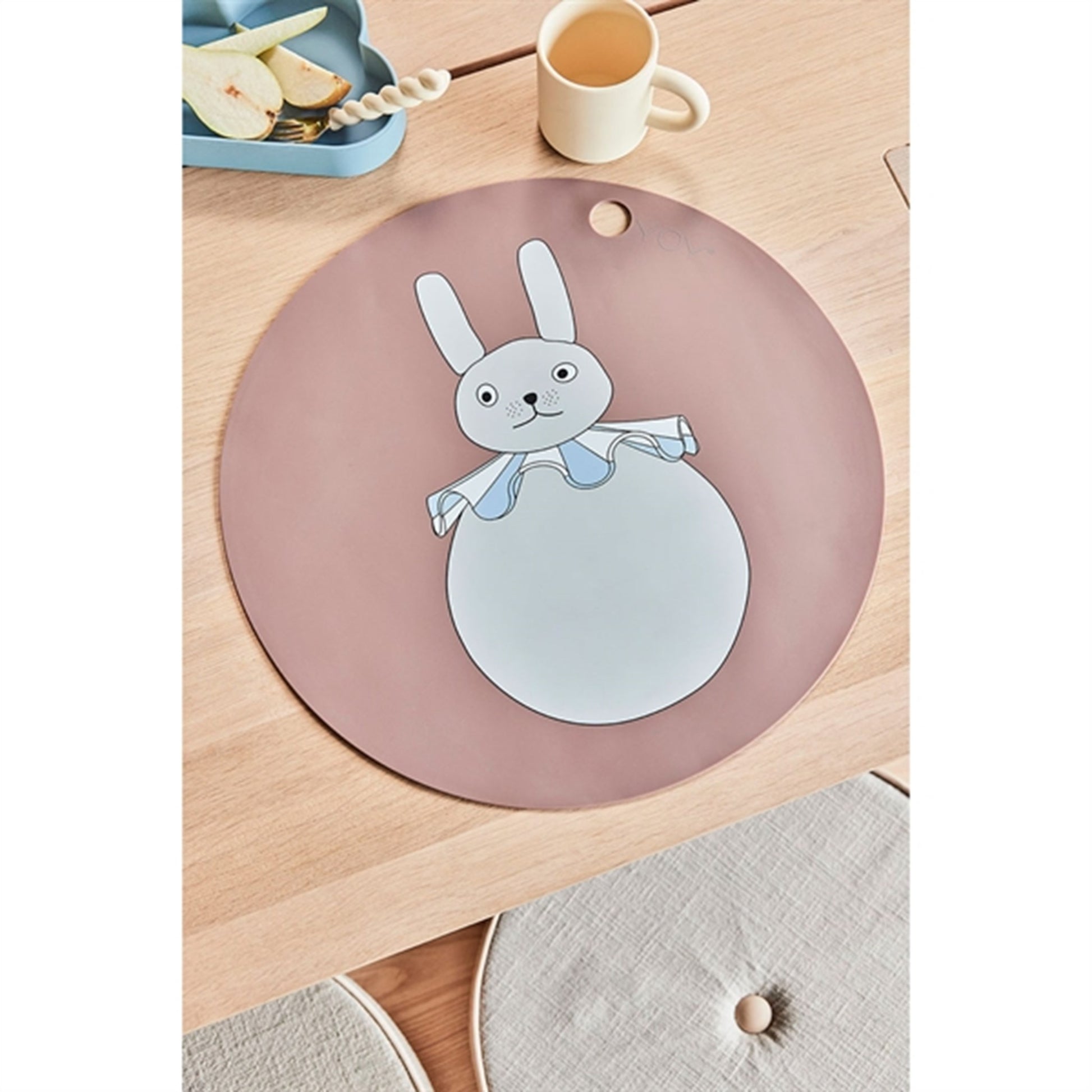 OYOY Placemat Rabbit Pompom Clay