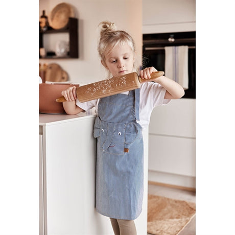 OYOY Striped Denim Elephant Apron Blue