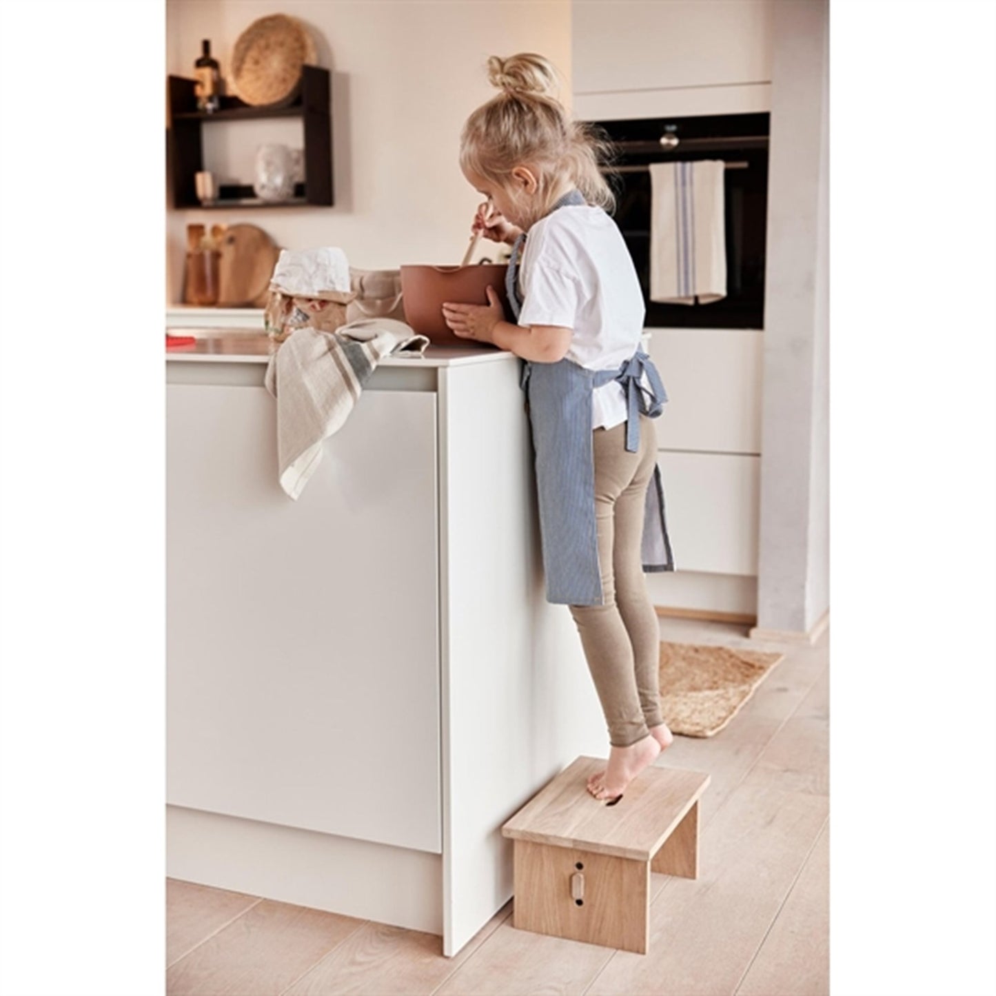 OYOY Striped Denim Elephant Apron Blue