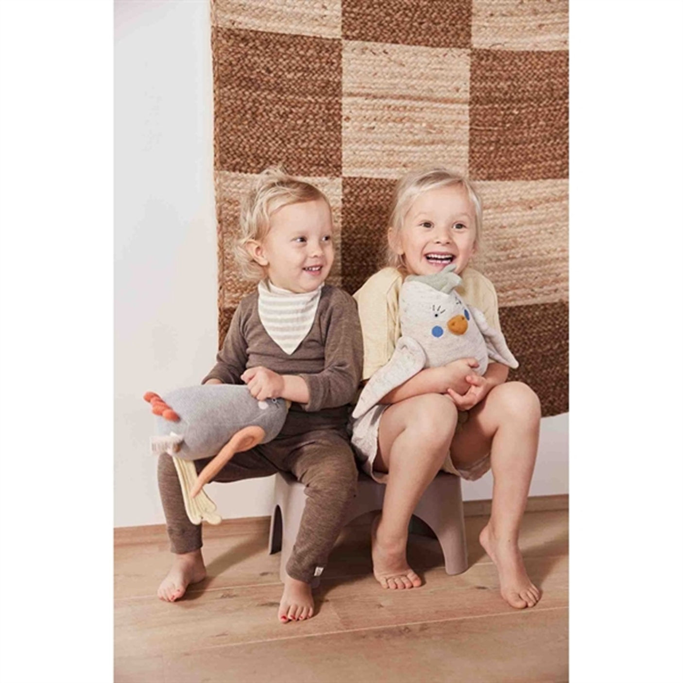 OYOY Striped Bib 2-pack Natural / Caramel