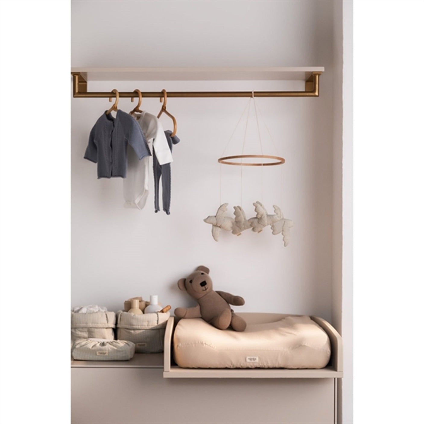 MarMar Mobile Birds Blue Stone Stripe