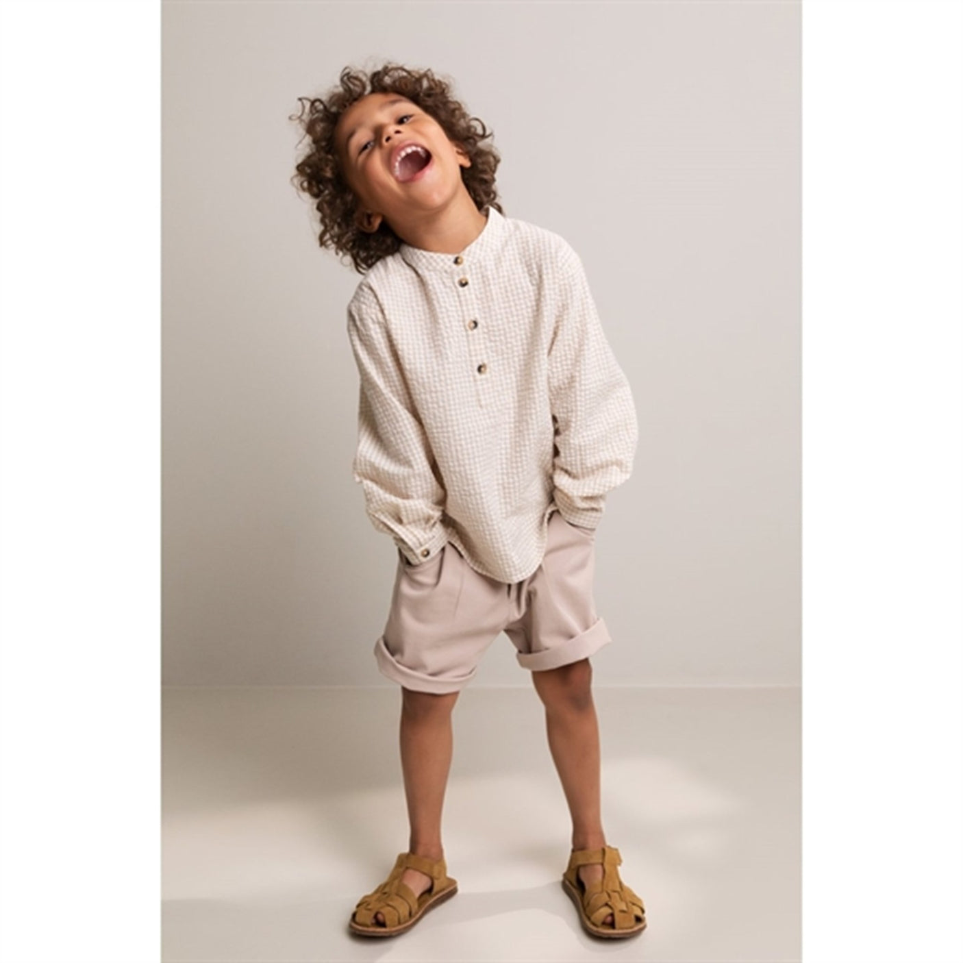 MarMar Grey Sand Gingham Tokyo Shirt