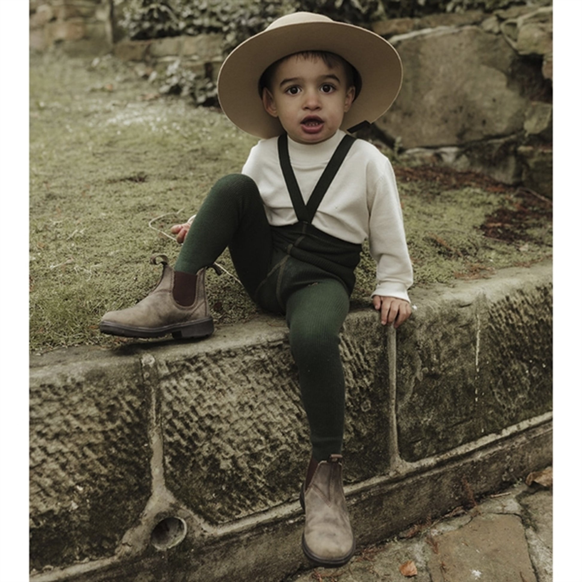 Silly Silas Footed Tights Dark Forest Green